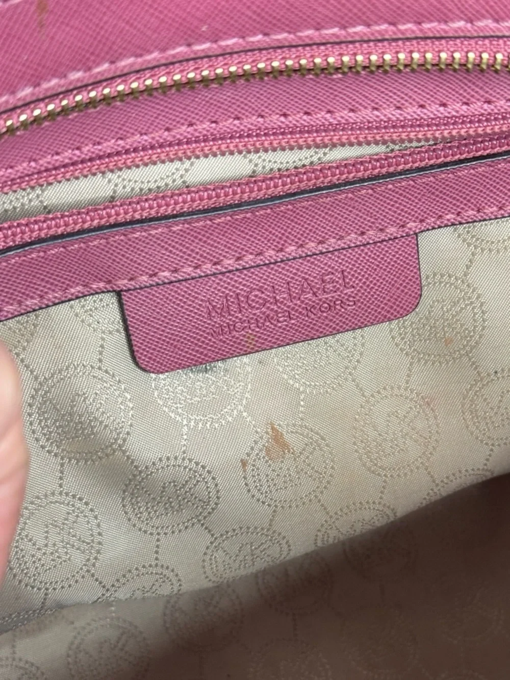 MICHAEL KORS 💖 Mauve Structured Satchel, Double Handles, Leather (8x14 inches)